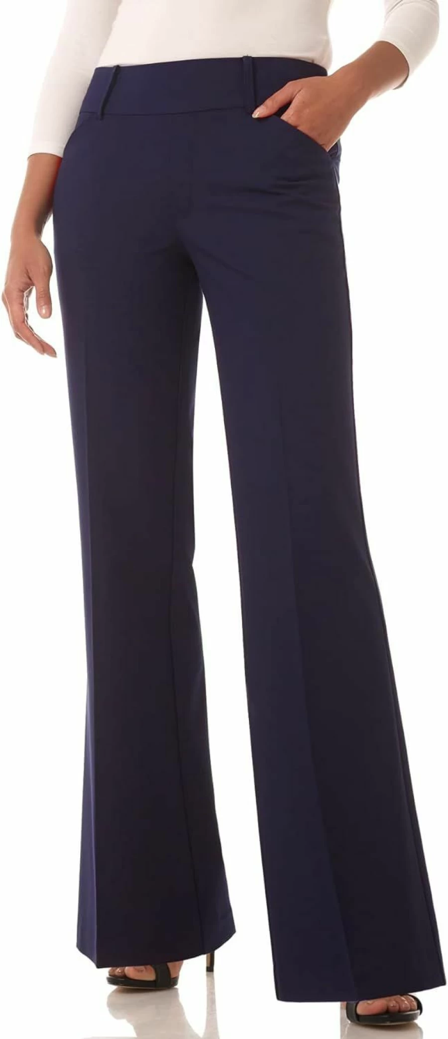 Rekucci Women's Stretchy Wide Leg Pull-On Pants for Office to Dinner Comfort Fit