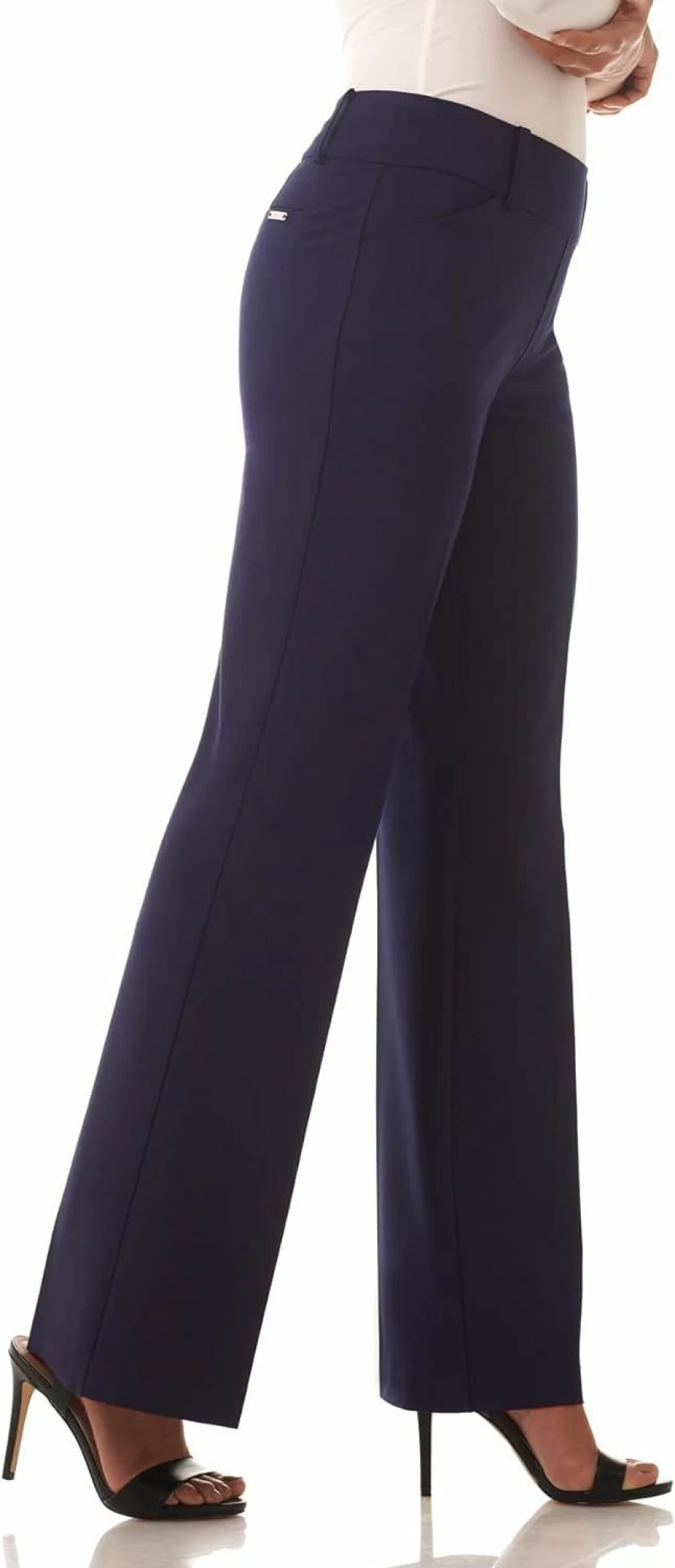 Rekucci Women's Stretchy Wide Leg Pull-On Pants for Office to Dinner Comfort Fit