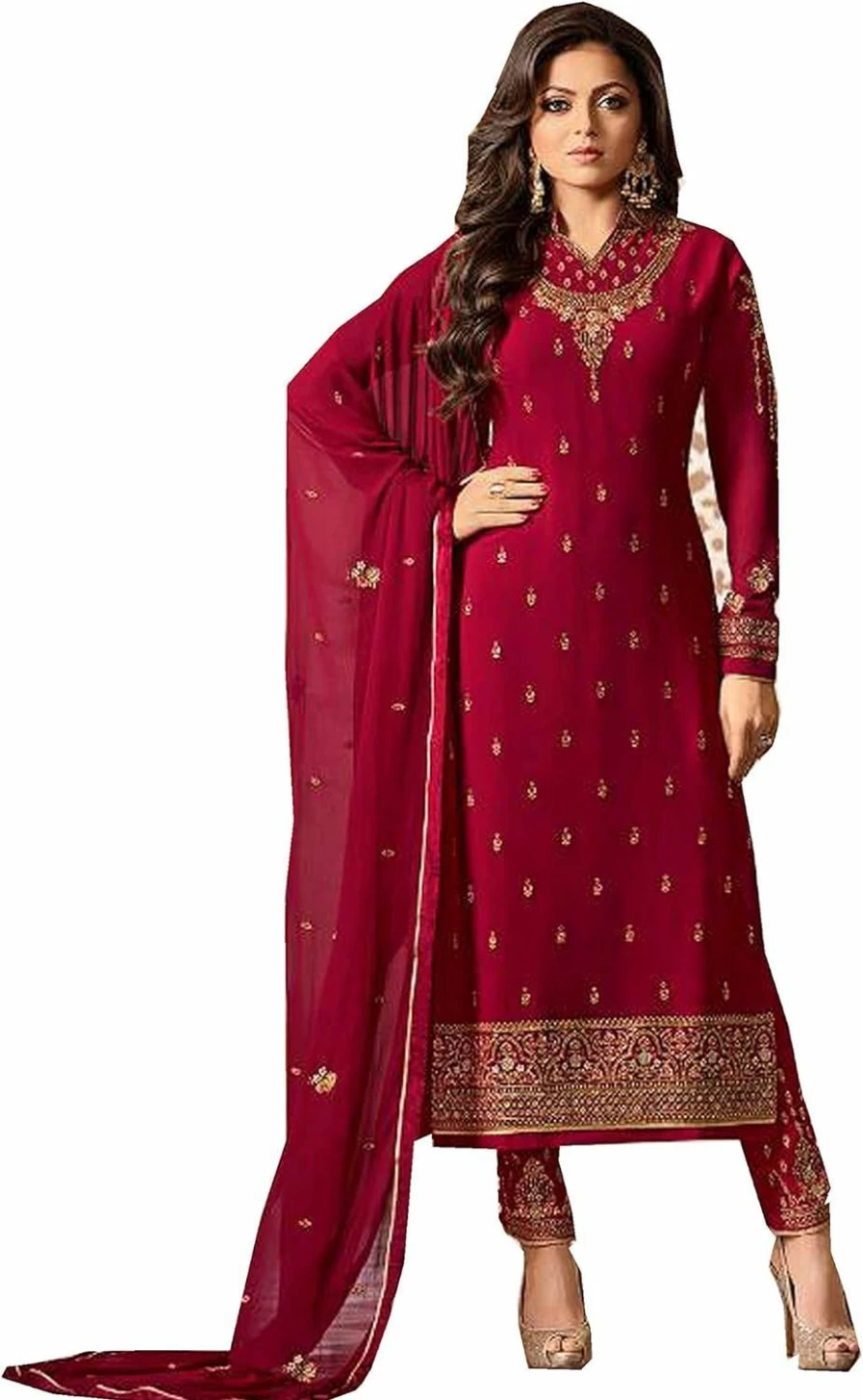 Delisa Women's Traditional Indian Pakistani Salwar Kameez Outfit 01 - Elegant Ethnic Wear