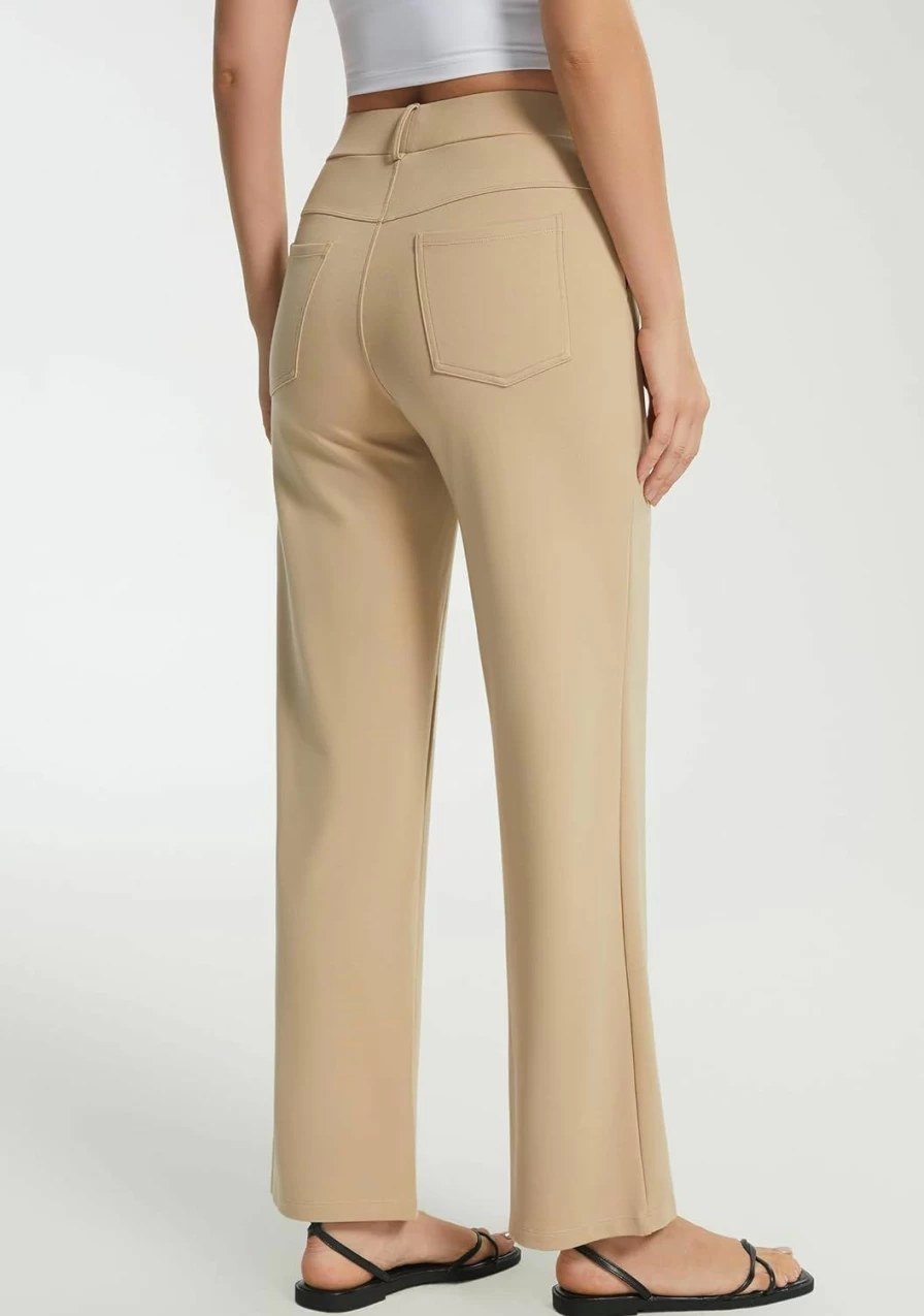 AFITNE Women's High Waist Yoga Dress Pants - Stretchy Business Casual Ankle Trousers for Work & Lounge