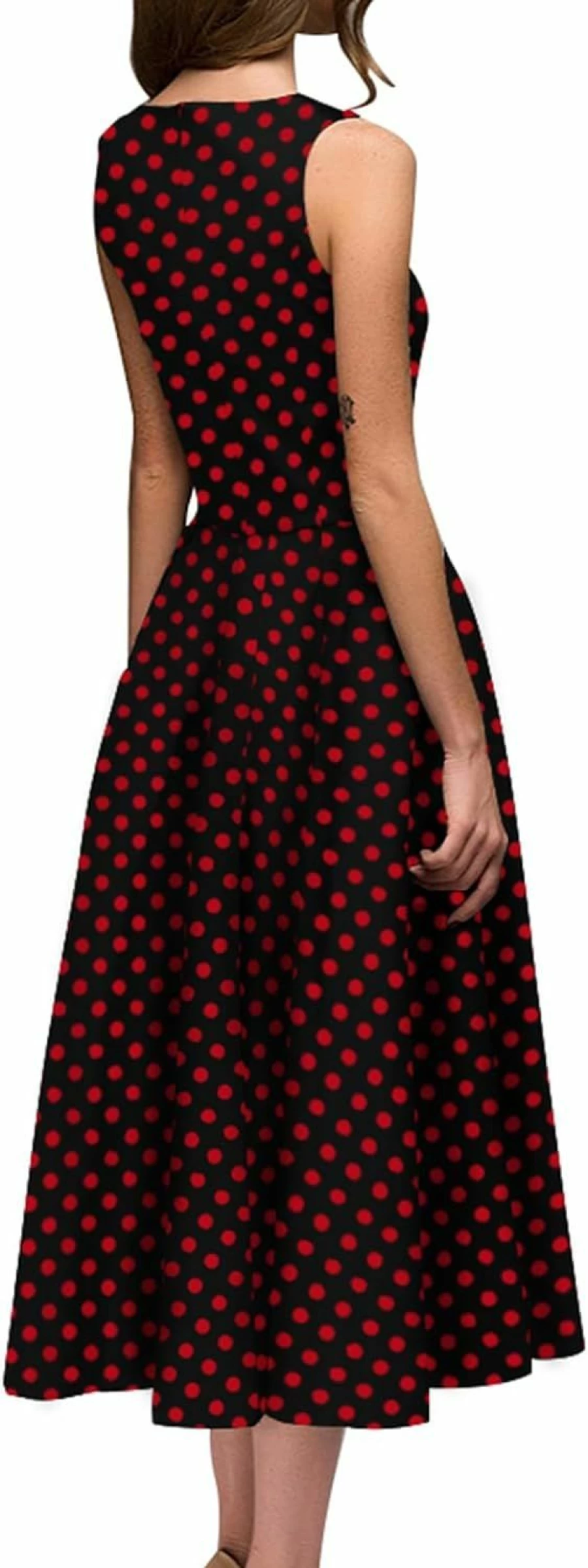 Simple Flavor Women's Vintage Sleeveless Cocktail Dress for Party, O-Neck Elegant Evening Gown