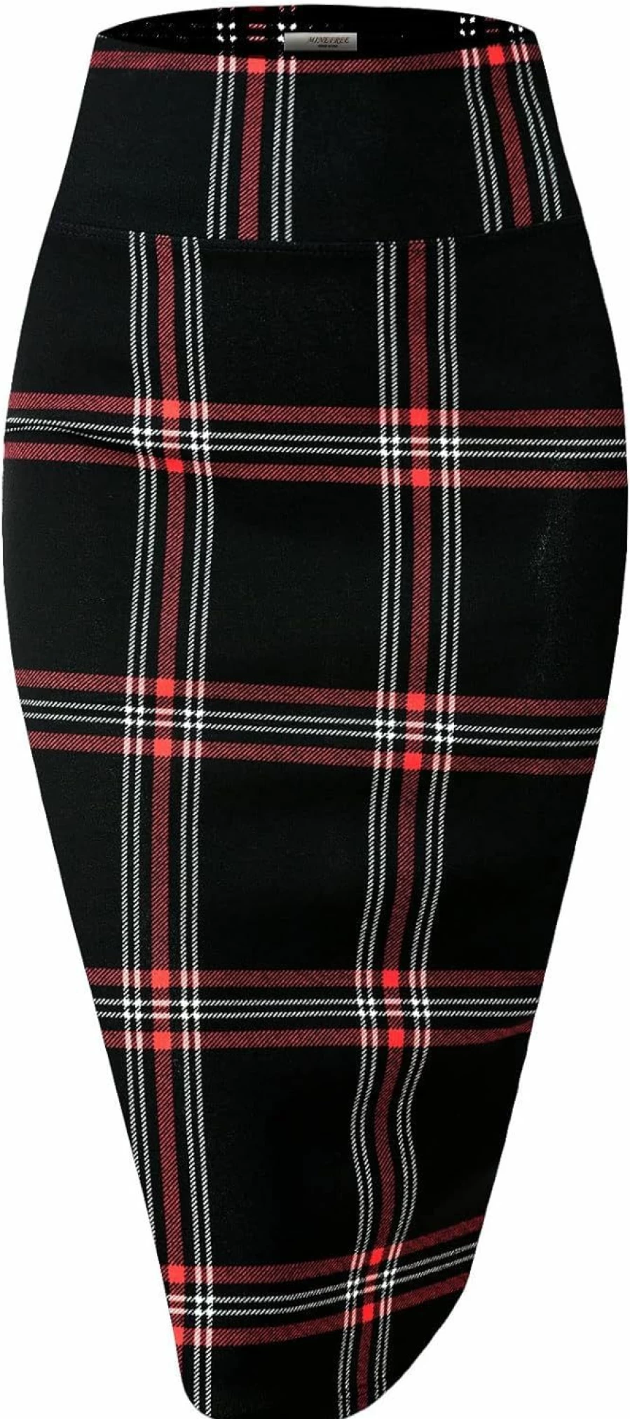 MINEFREE Women's High Waist Stretchy Office Pencil Skirt - Premium Nylon Ponte Professional Work Skirt for Women