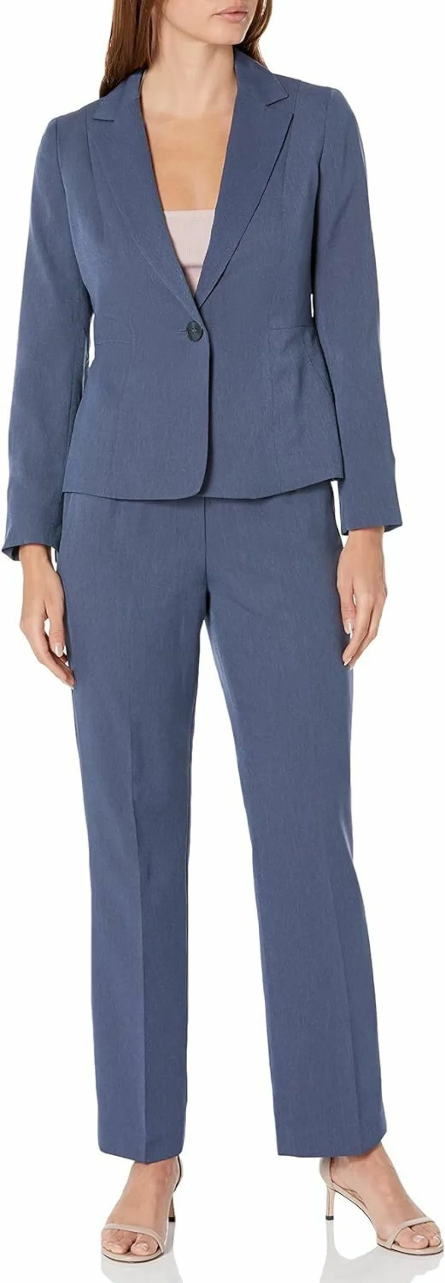 Le Suit Women's Petite Jacket and Pant Suit - Professional Blazer Set for Petite Sizes