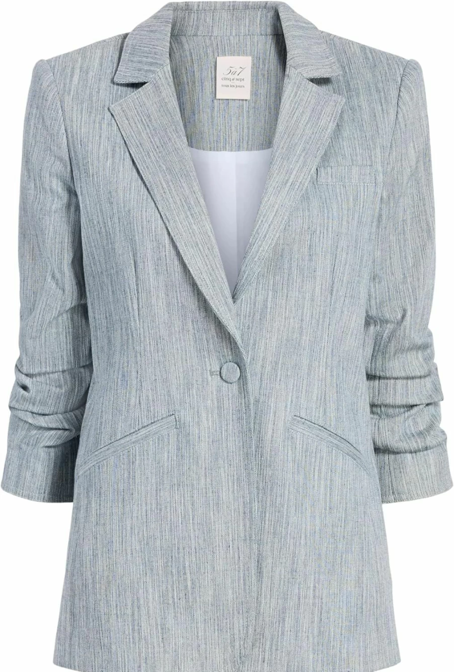 Cinq a Sept Khloe Blazer in Indigo and White - Size 12 | Women's Designer Jacket