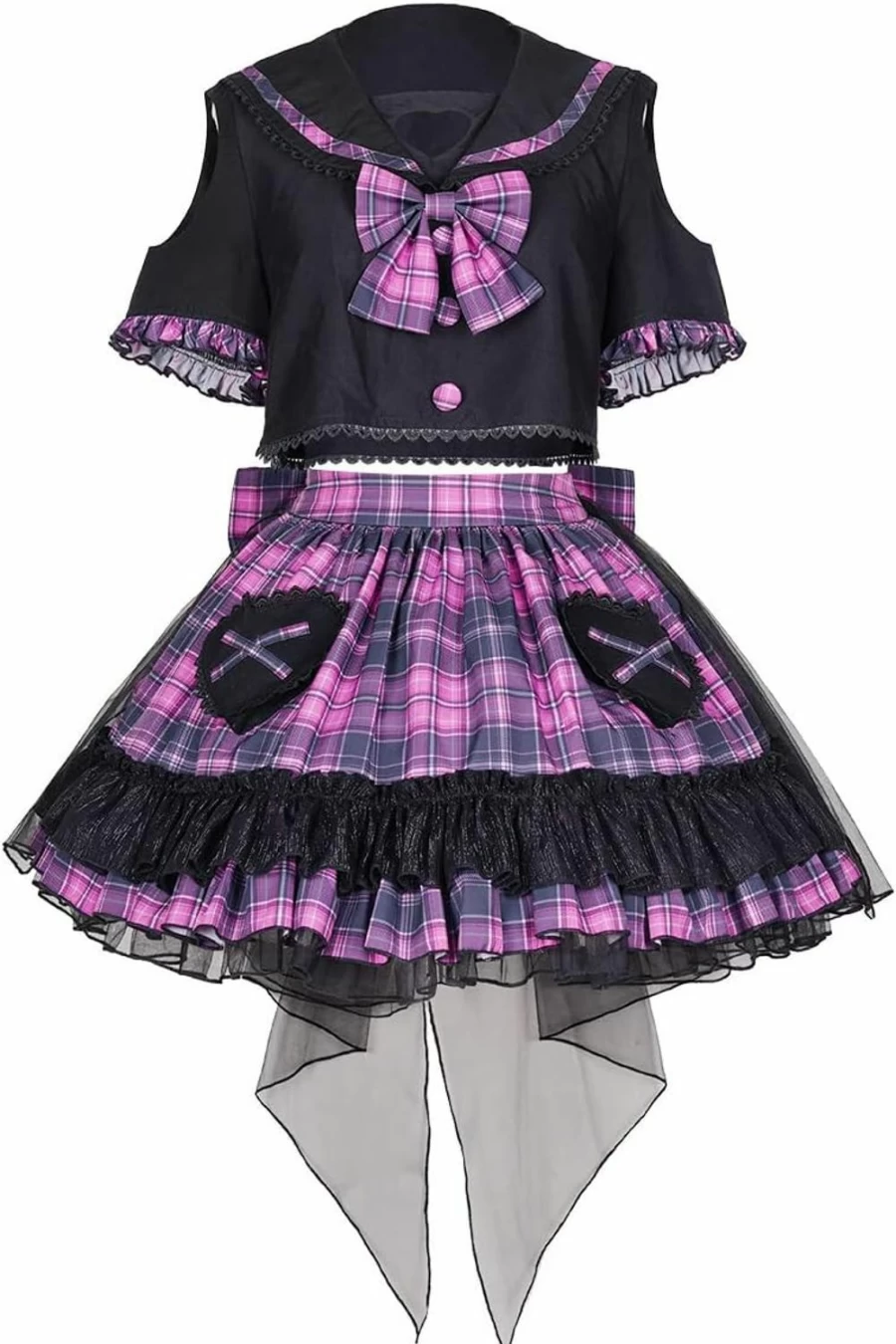 ZZEQYG Punk Rock Two Piece Skirt Set - Edgy Sweet Cool Fashion Dress Suit for Women