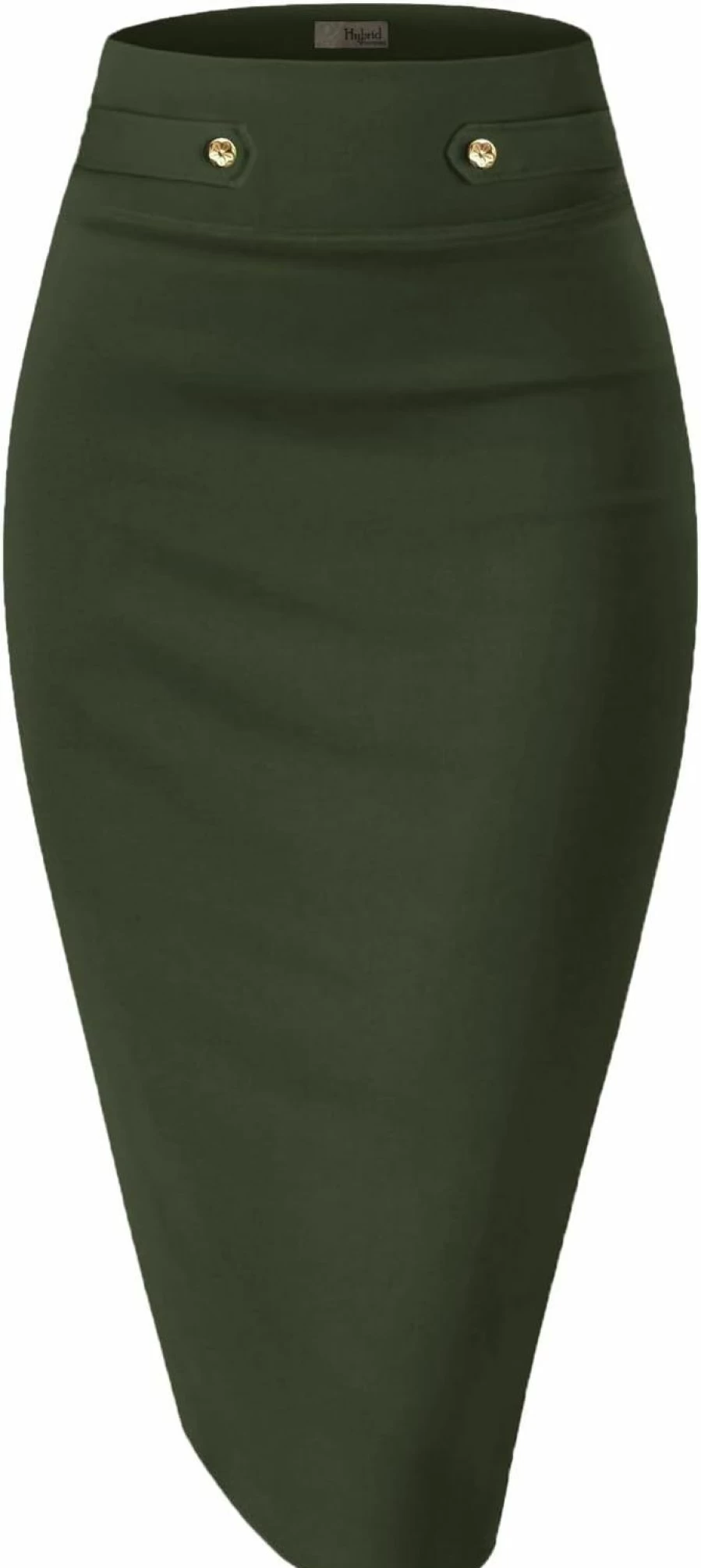 Hybrid & Company Women's Professional Pencil Skirt - Stretch Ponte Nylon Office Work Skirt, Below Knee Length, Made in USA