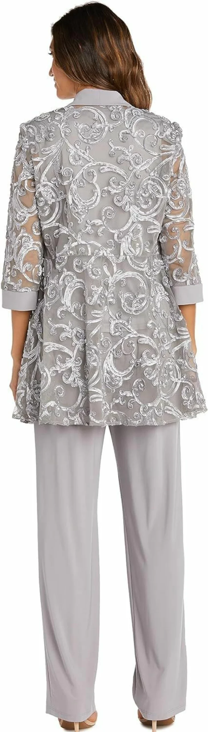 R&M Richards Women's Classic Granite Pantsuit Set - Elegant Formal Suit for Women