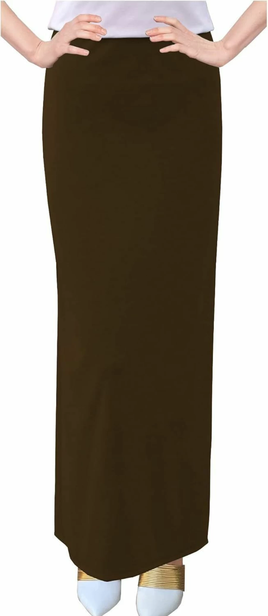 BABY O Women's Modest Ankle-Length Maxi Skirt - Straight Cut Below Knee 37" Long Basic Skirt