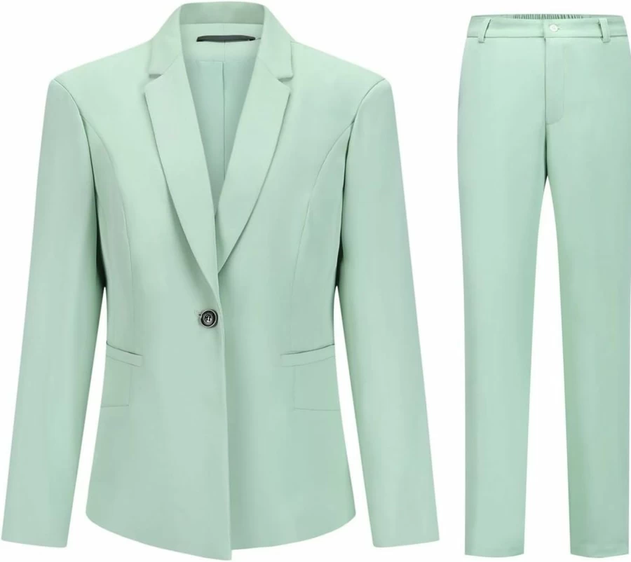 YUNCLOS Women's Slim Fit Blazer and Pant Set Professional Office Business Suit 2-Piece