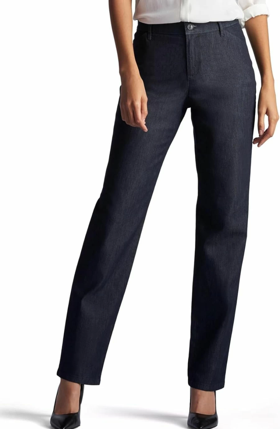 Lee Women's Comfort Stretch Straight Leg Jeans - Relaxed Fit All-Day Wear