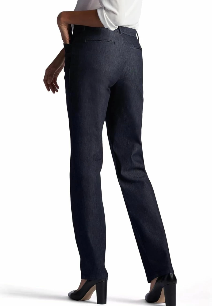 Lee Women's Comfort Stretch Straight Leg Jeans - Relaxed Fit All-Day Wear