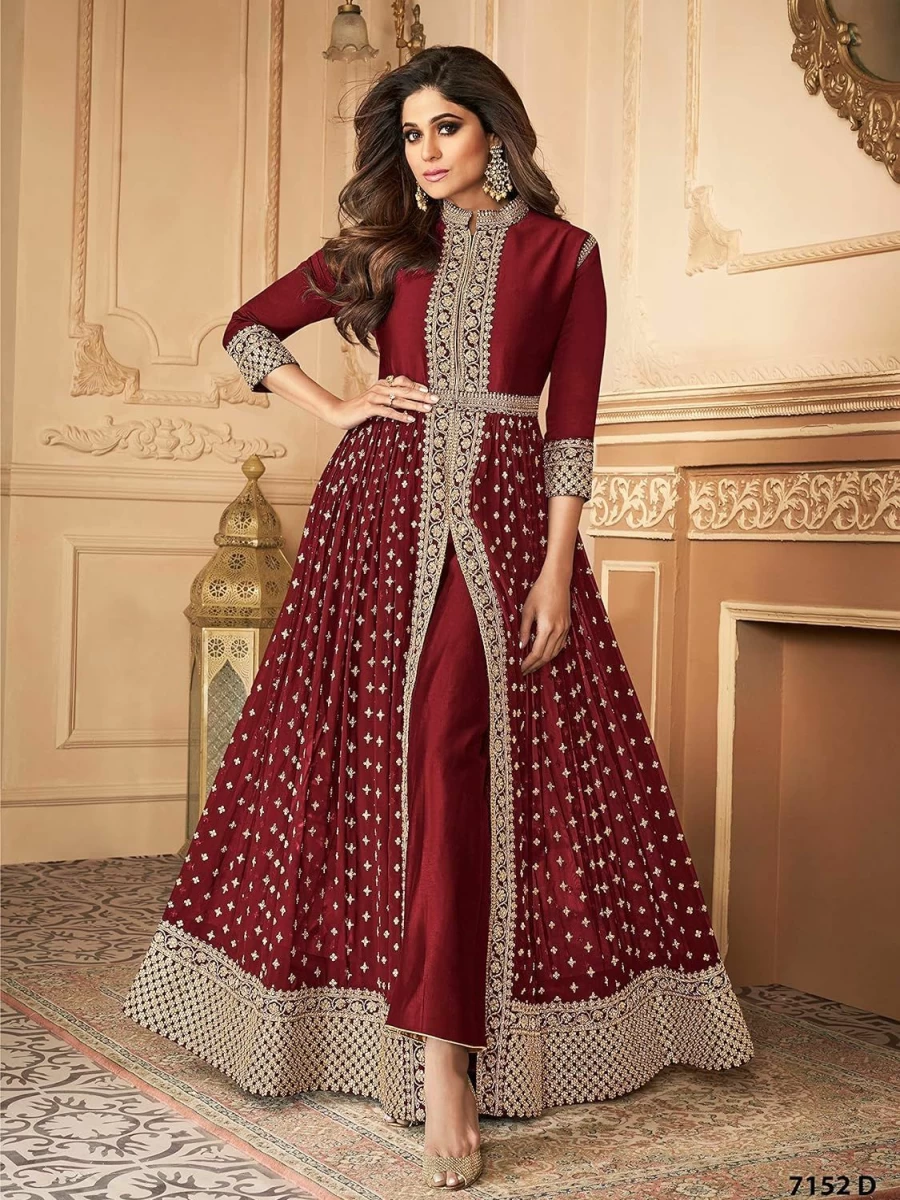 "Elegant Anarkali Suit for Women – Indian Pakistani Party Wear Wedding Outfit – Ready to Wear Alamara Fashion Abhay Style"