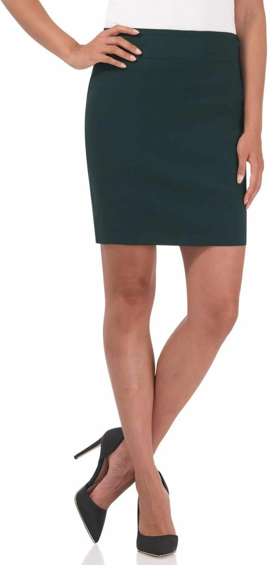 Rekucci Women's Stretch Pencil Skirt - Knee-Length Comfort Fit Stretchable Office Casual Skirt