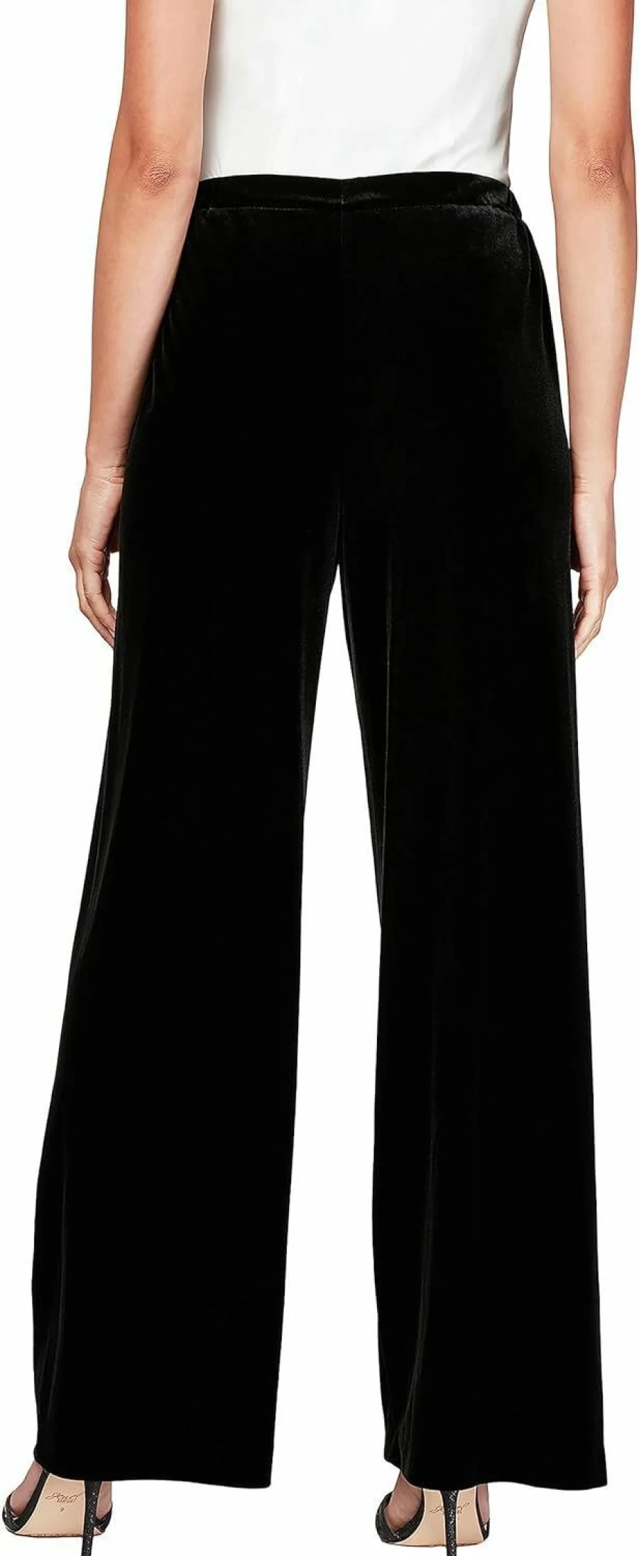 Alex Evenings Women's Velvet Dress Pants - Straight Leg, Full Length Formal Trousers (Regular & Petite Sizes)