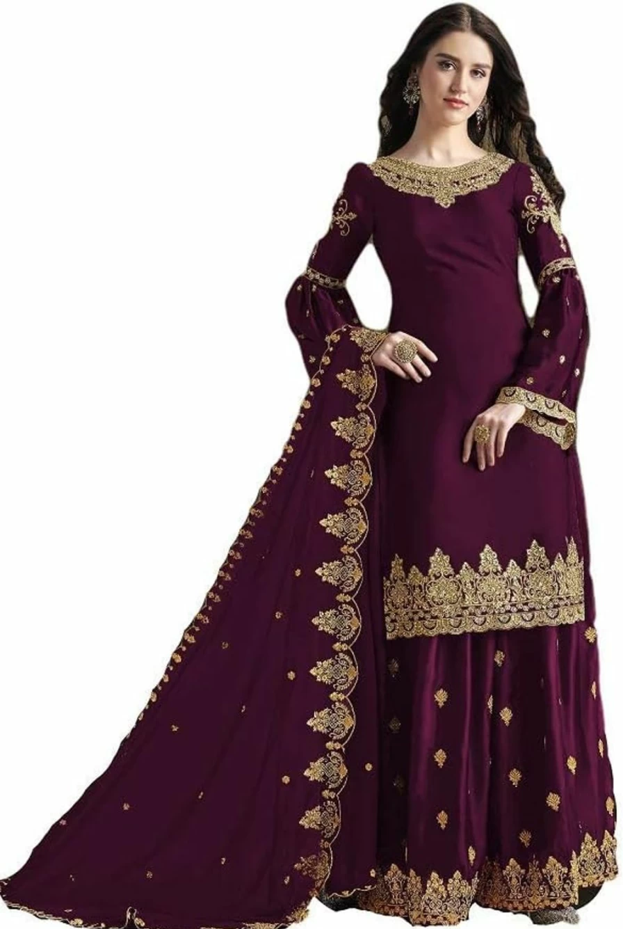 "Elegant Prija Collection Women's Wedding Wear Salwar Suit – Indian Pakistani Palazzo Style Ready To Wear Outfit"