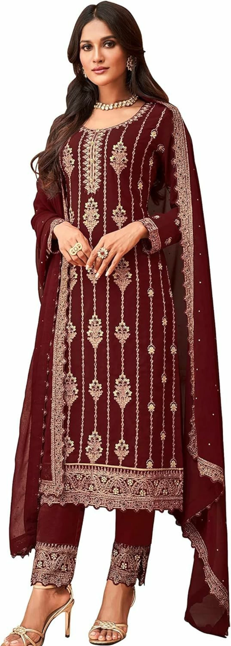 "Elegant Indian Pakistani Salwar Kameez for Women - Party Wedding Ready to Wear Outfit"