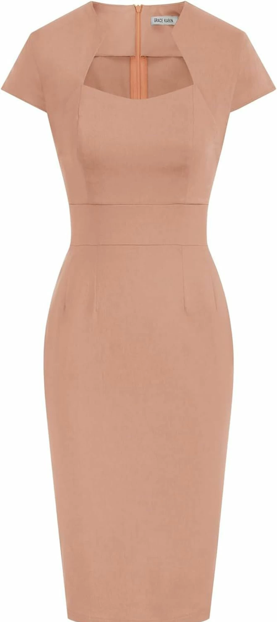 GRACE KARIN Retro Floral Pencil Dress Vintage Cocktail Party Cap Sleeve Elegant Midi Dress