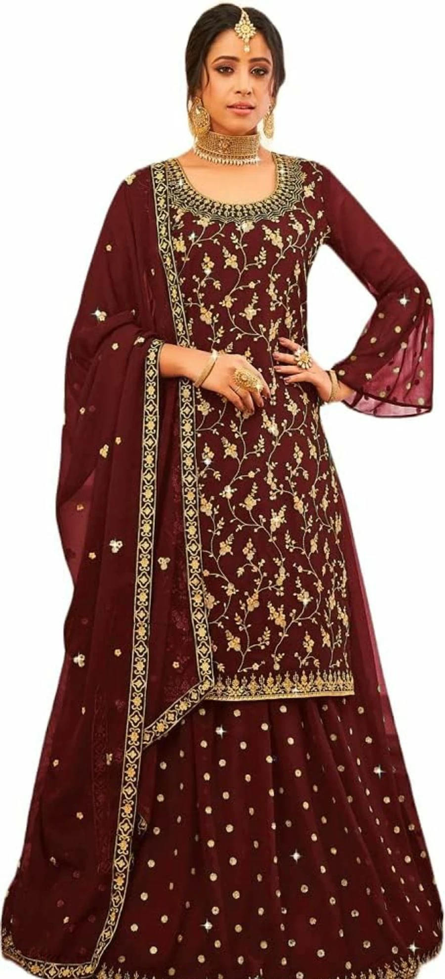 "Elegant Indian Designer Palazzo Salwar Suit for Women – Perfect for Weddings & Parties | Prija Collection Ready-to-Wear Outfit"