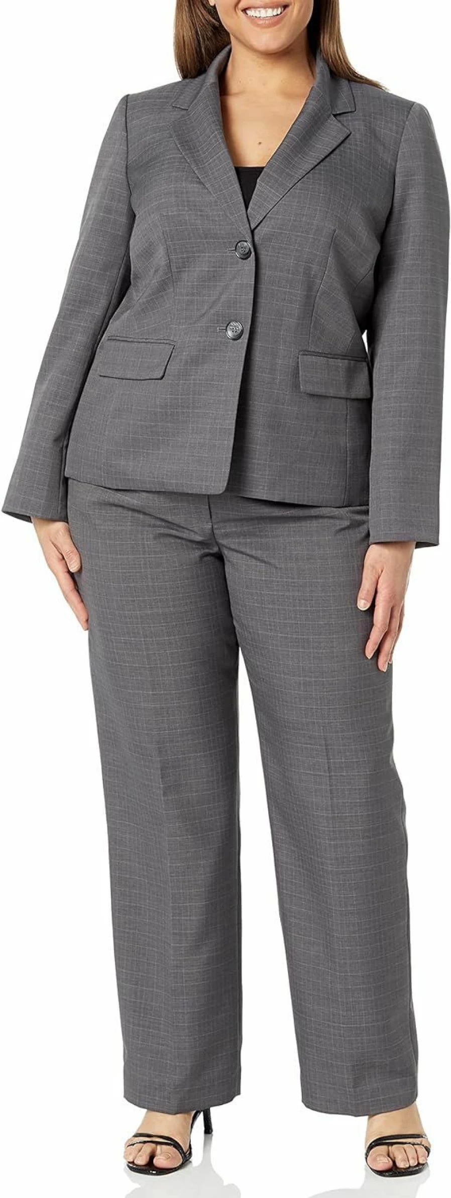 Le Suit Women's Plus Size Blazer & Pant Suit Set - Professional Office Wear (Style 50040877-P30)